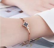 Rose Gold 18K Flower Clover Bracelet Jewelry
