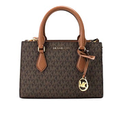 Michael Kors Sheila Brown PVC Center Zip Satchel Bag