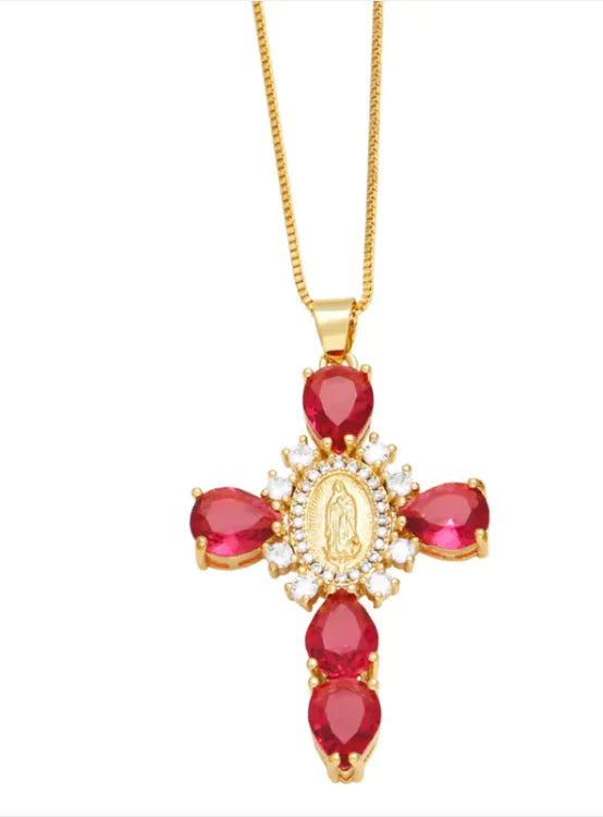 Pendant Virgin Cross Necklace