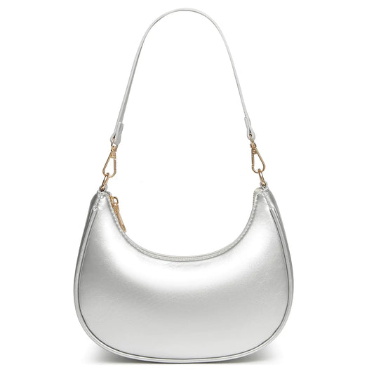 Silver Zip Clutch