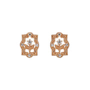 Vintage Bloom Zircon Rose Gold Earrings