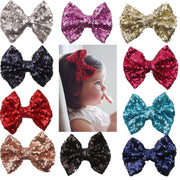 Sparkly Sequin Bow Hair Clips 10-Pack for Girls