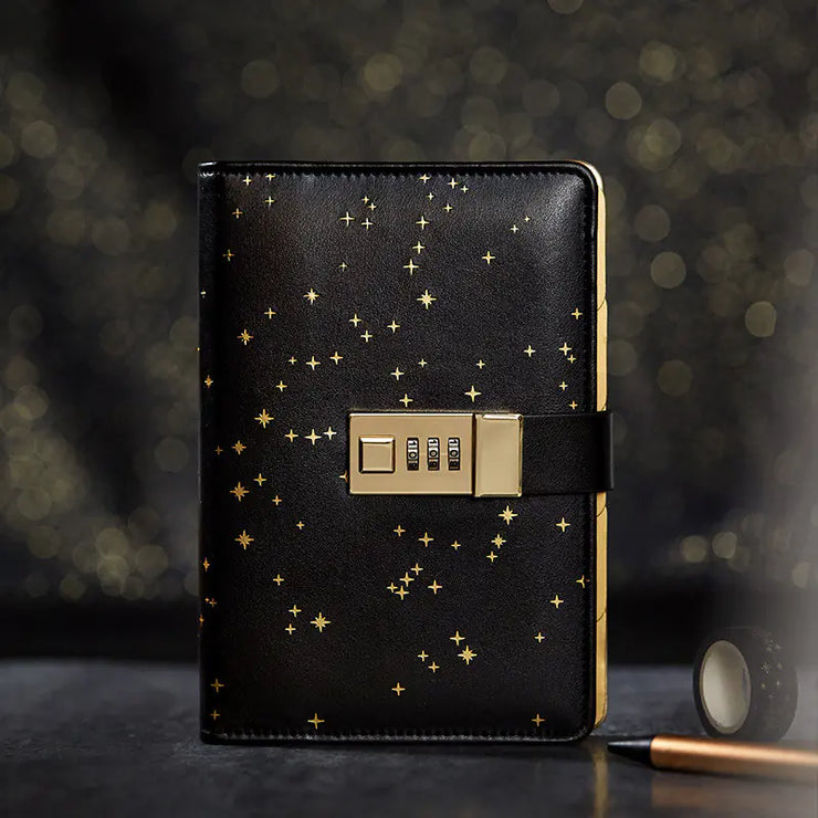 Lockable Starry Sky Diary with Password Notebook