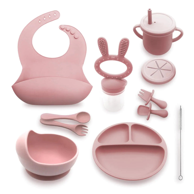 Silicone Suction Baby Feeding Kit - Rose Pink