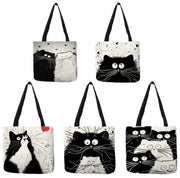 Chic Cat Linen Tote