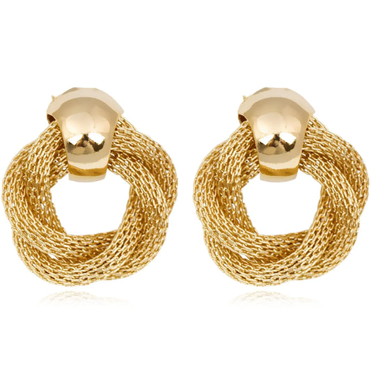 Gold Geometric Clip Earrings