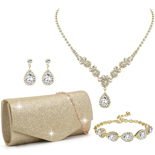Elegant Prom Crystal Jewelry Set