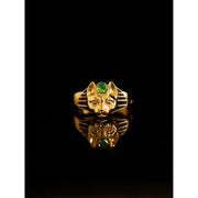 Retro Green and Black Enamel Ring