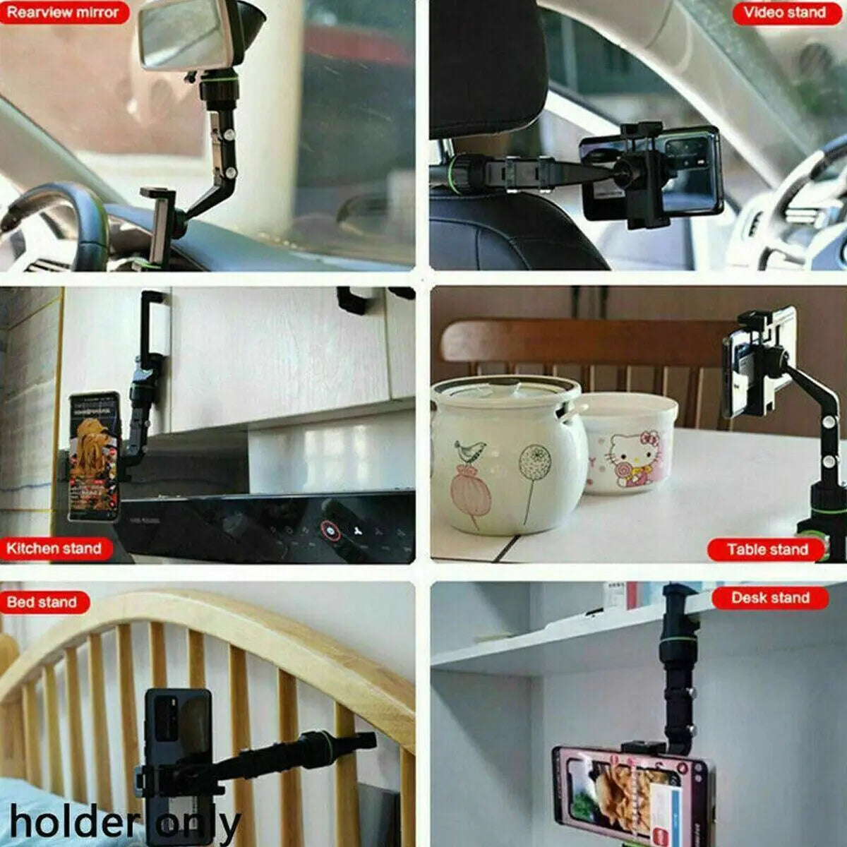 360° Adjustable Car Mirror Phone Mount