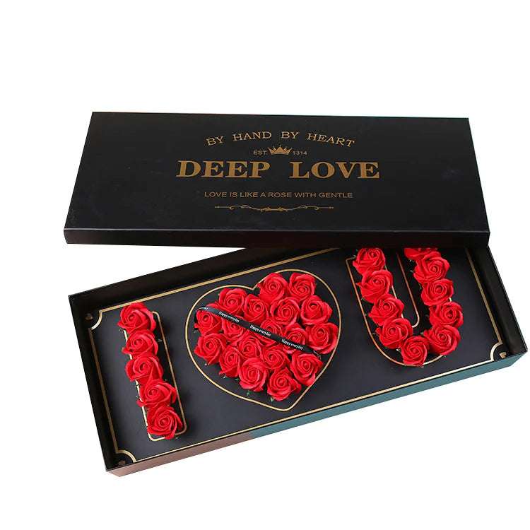 Love Blossom Soap Flower Box - Romantic Heart Gift