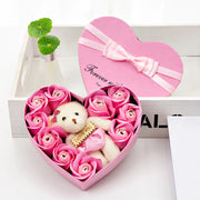 Rose Soap Flower Gift Box with Bear for Special Occasions