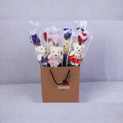 Scented Soap Flowers - Handmade Soap Rose Bear