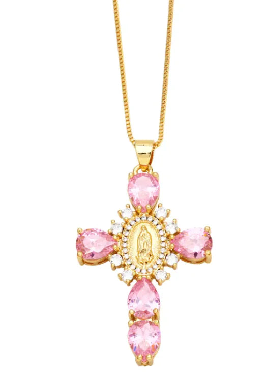 Pendant Virgin Cross Necklace