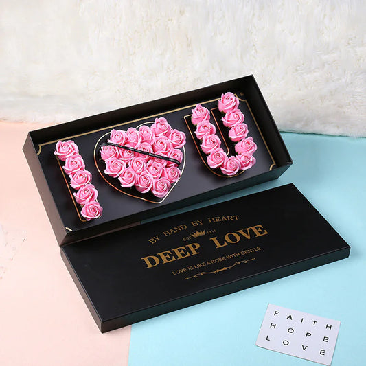 Love Blossom Soap Flower Box - Romantic Heart Gift