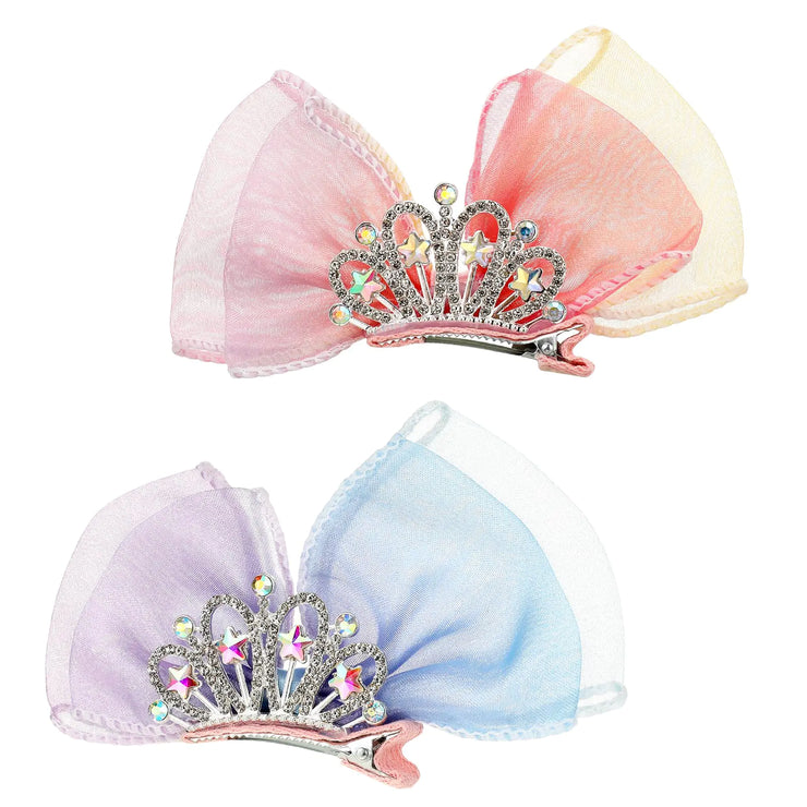 Princess Crown Hair Bow Clips