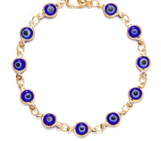 Multicolor 18K Gold Adjustable Evil Eye Bracelet (One Piece)