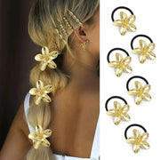 Gold Ponytail Cuffs Elastic Hair Bands