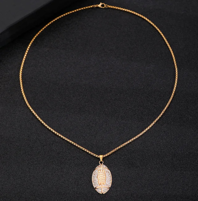American Football Pendant Necklace