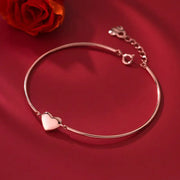 Glossy Silver Bracelet with Simple Sweet Design
