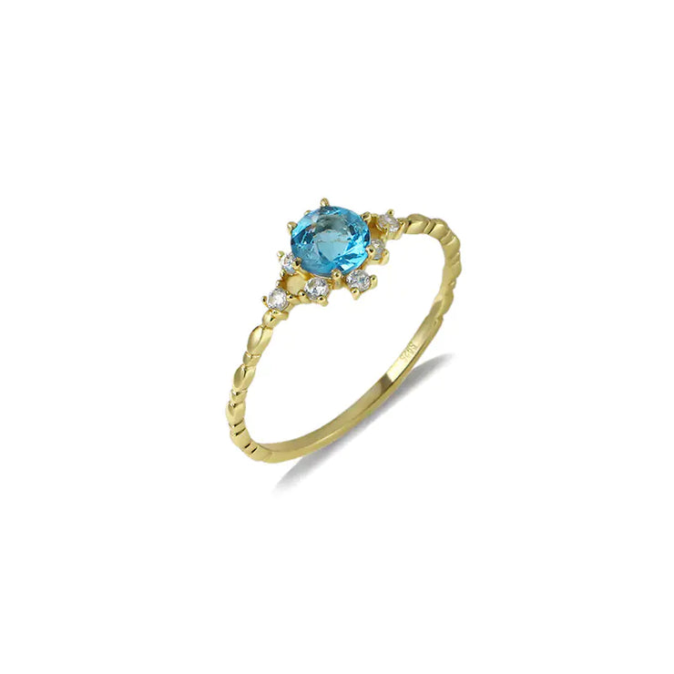 S925 Blue Topaz Sparkle Ring