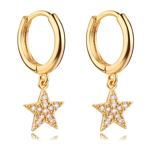 StarDust Gold Huggie Earrings