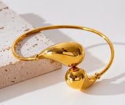 Yin Yang Bracelet Plated in 18K Gold (Single Piece)