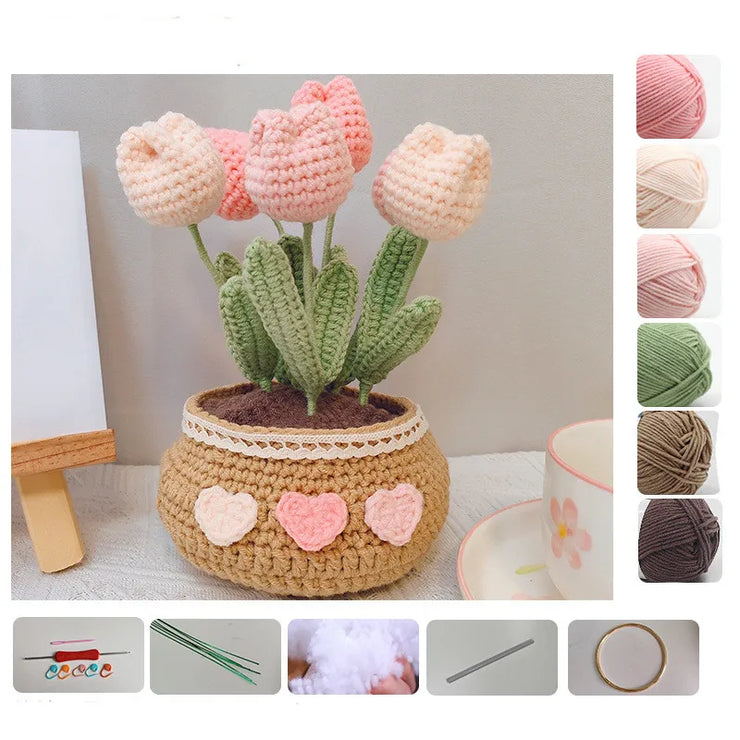DIY Tulip & Daisy Knit Kit