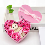 Rose Soap Flower Gift Box with Bear for Special Occasions