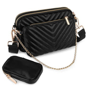 Uromee Quilted Vegan Leather Crossbody Bag