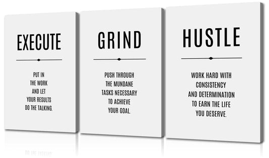 3-Piece Inspire & Hustle Canvas Art Set (16x24)