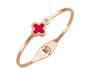Rose Gold 18K Flower Clover Bracelet Jewelry