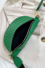 Ella Croc-Textured Sling & Coin Bag