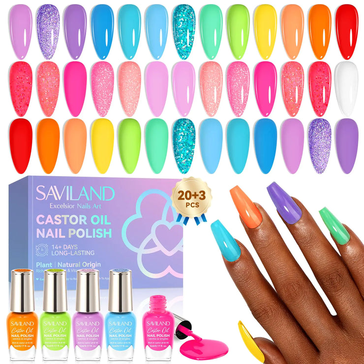 Saviland 20-Color Quick-Dry Nail Polish Kit