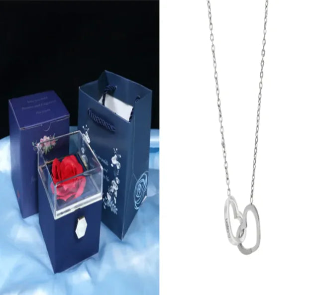 Elegant Rotating Rose Jewelry Box