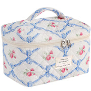 Floral Quilted Cosmetic Bag