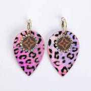Leopard Print Drop-Shaped Double-Sided Leather Earrings