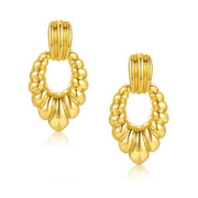 Elegant Gold Leaf Dangle Earrings