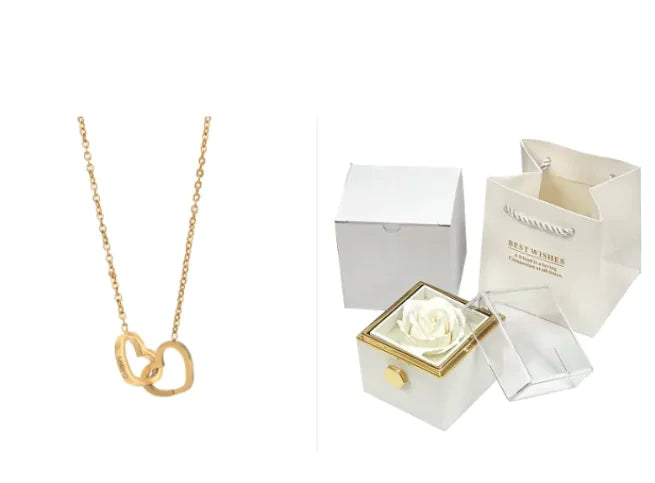 Elegant Rotating Rose Jewelry Box