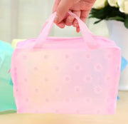 Unisex Transparent PVC Floral Makeup Travel Bag