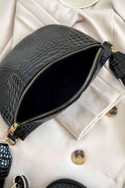 Ella Croc-Textured Sling & Coin Bag