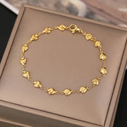 18K Gold Plated Multi Hearts Bracelet (One Piece)