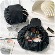 Stylish Drawstring Makeup Bag - Waterproof Travel Pouch