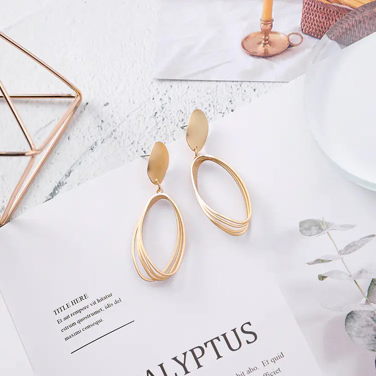Oval Drop Earrings