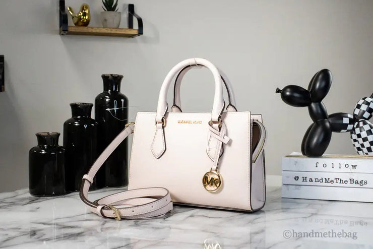Michael Kors Sheila Small Powder Blush Vegan Center Zip Satchel