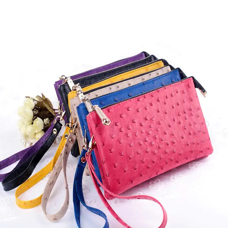 Faux Ostrich Purses in Vibrant Colors