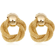 Gold Geometric Clip Earrings