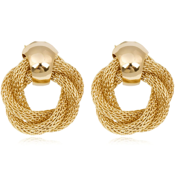 Gold Geometric Clip Earrings