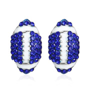 Sporty Gem Stud Earrings - Football Blue