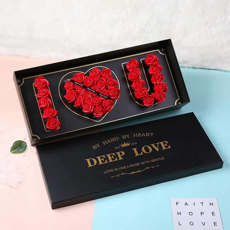 Love Blossom Soap Flower Box - Romantic Heart Gift