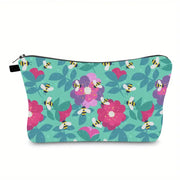 Cute Floral Bee Makeup Bag